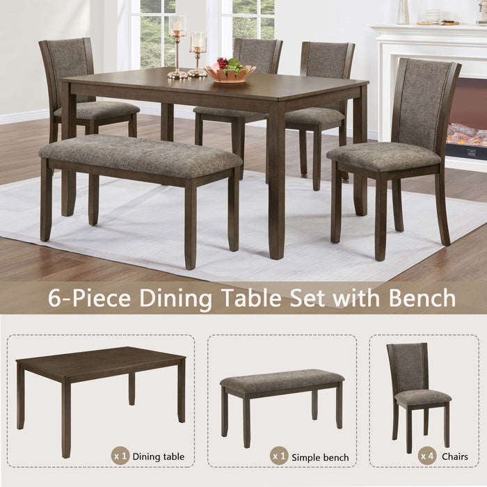 Dining Table Set With Upholstered Chairs, Rectangular Dining Table Set