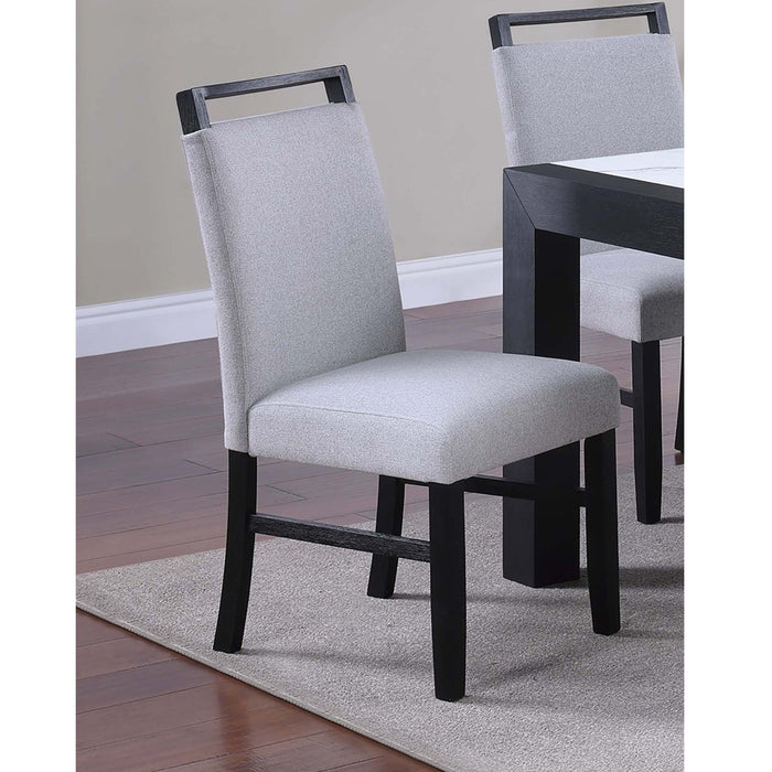 Dining Chairs With Handle Upper Backrest (Set of 2) - Charcoal