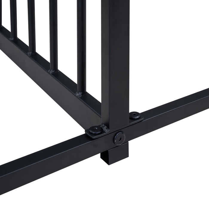 House Platform Beds, 2 Shared Beds, Metal Frame With Guardrails