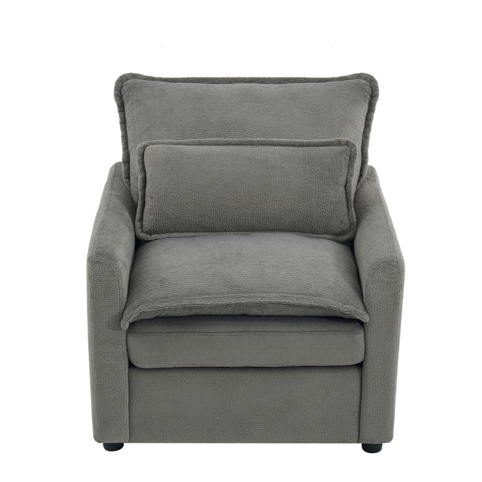 Modern Single Seat Accent Chair With Side Storage Pockets