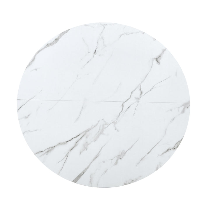 Round Dining Table With Cross Base, Modern Home Furniture