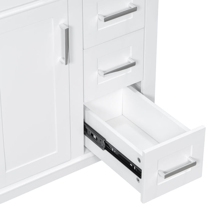 Modern Bathroom Vanity With Sink, Flip Drawer & 3 Drawers, Soft Close Hinges, Adjustable Shelf