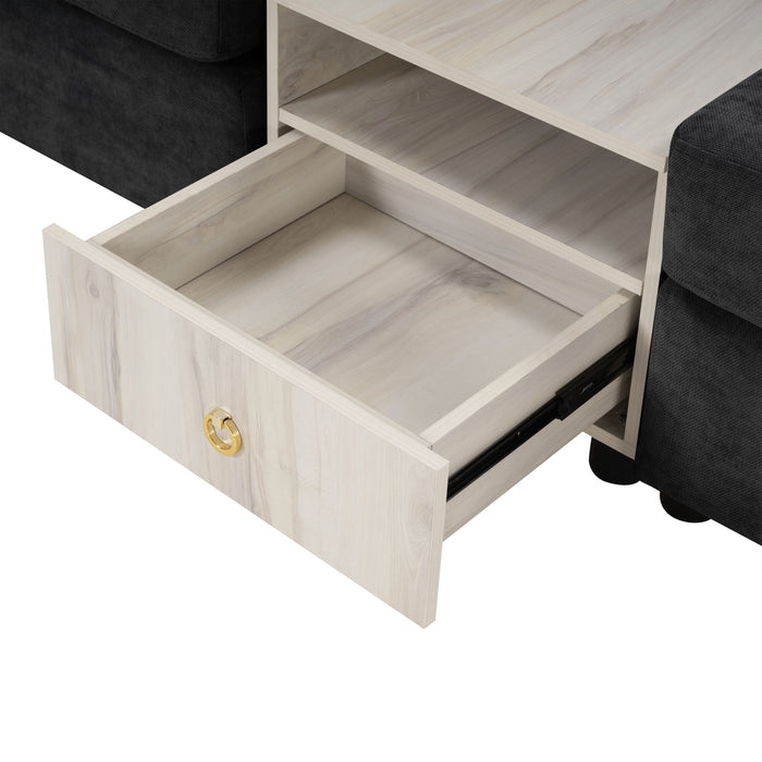 Modular Sofa Couch With Storage Armrest And Center Console