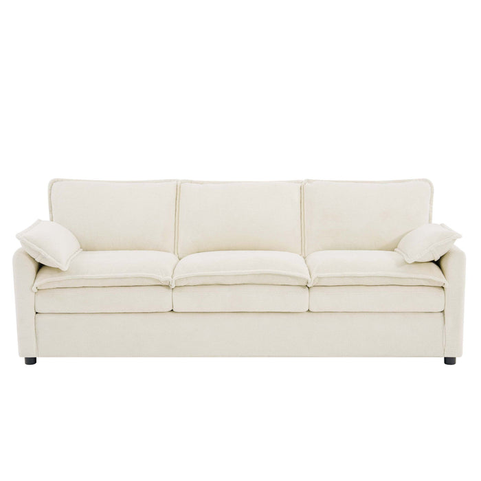 Modern 3 Seater Sofa With Side Storage Pockets For Living Room