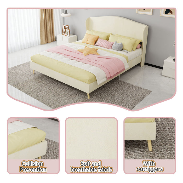 Upholstered Bed, Tufted Headboard, Comfortable Sleep