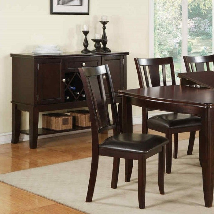 7 Piece Set, Dining Table With Butterfly Leaf And 6 Side Chairs - Espresso