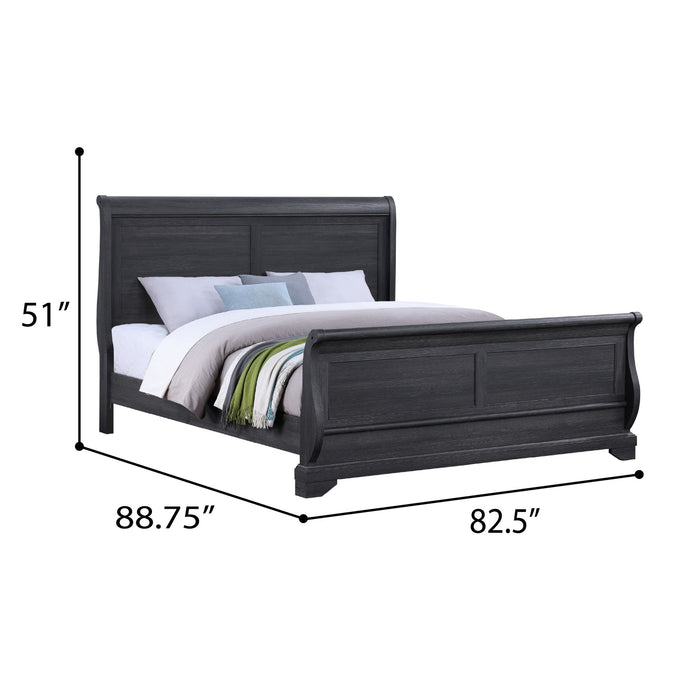 Colville - King Sleigh Bed With Curved Headboard And Footboard - Charcoal