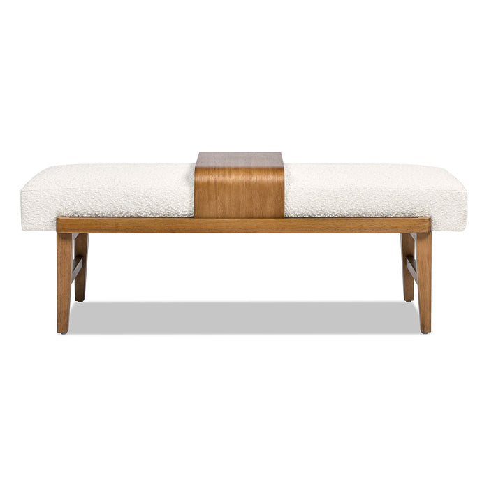 Billie - Modern Telephone Bench With Sliding Shelf - Ivory White