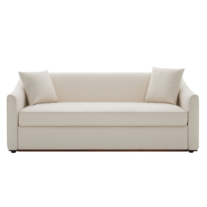 3 Seater Sofa With Wrap Around Armrests And Throw Pillows