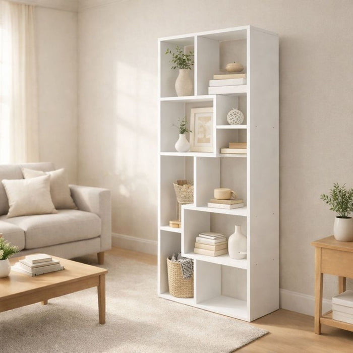 Asymmetrical Display Shelf & Bookcase, 5 Tier