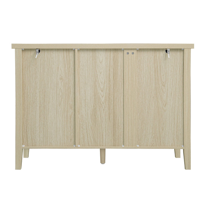 Rattan 2 Door 3 Drawer Cabinet, Suitable For Bedroom - Natural