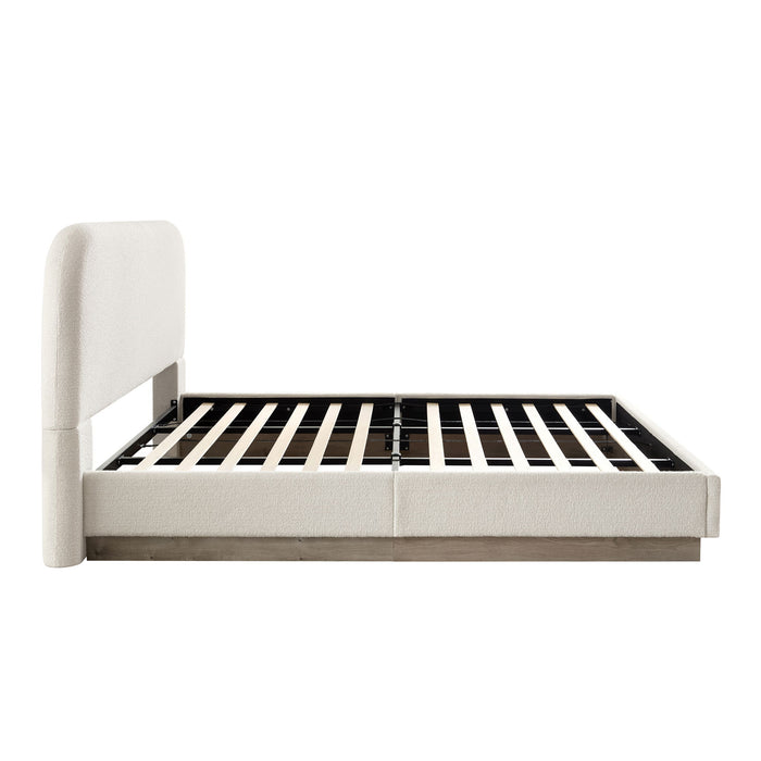 Linton - Upholstered Platform Bed With Curved Headboard