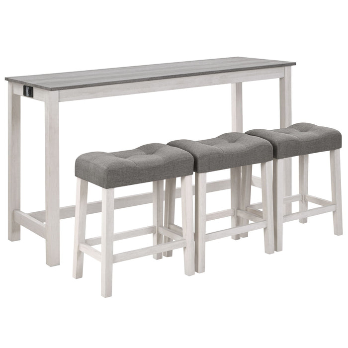 4 Piece Bar Table Set With Power Outlet