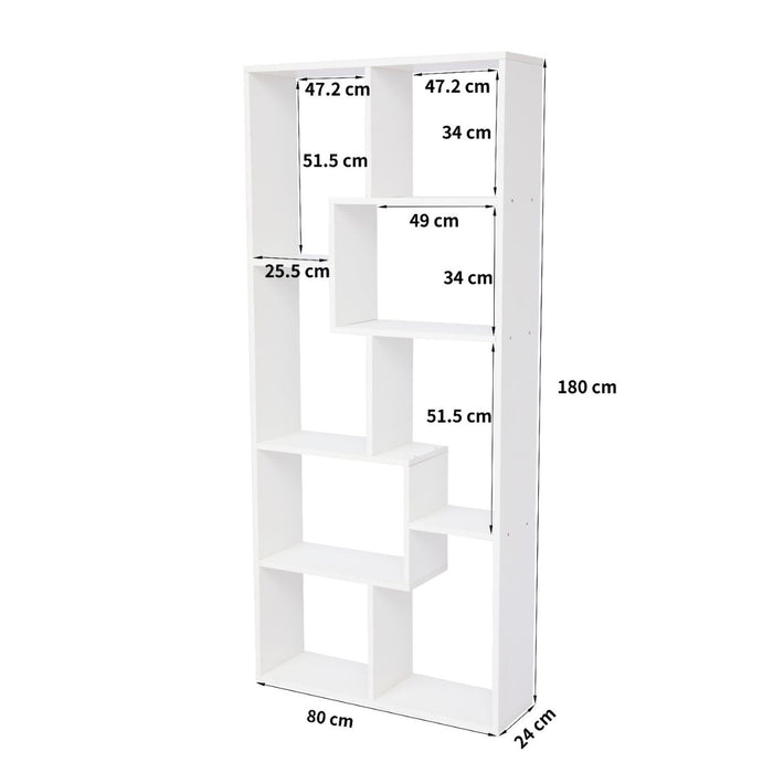 Asymmetrical Display Shelf & Bookcase, 5 Tier