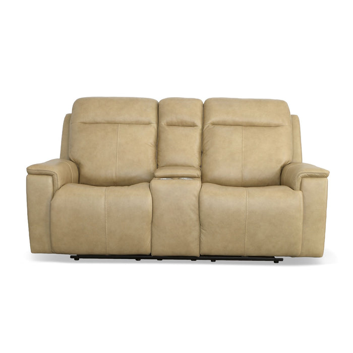 Odell - Power Reclining Loveseat With Console, Power Headrests & Lumbar - Stone