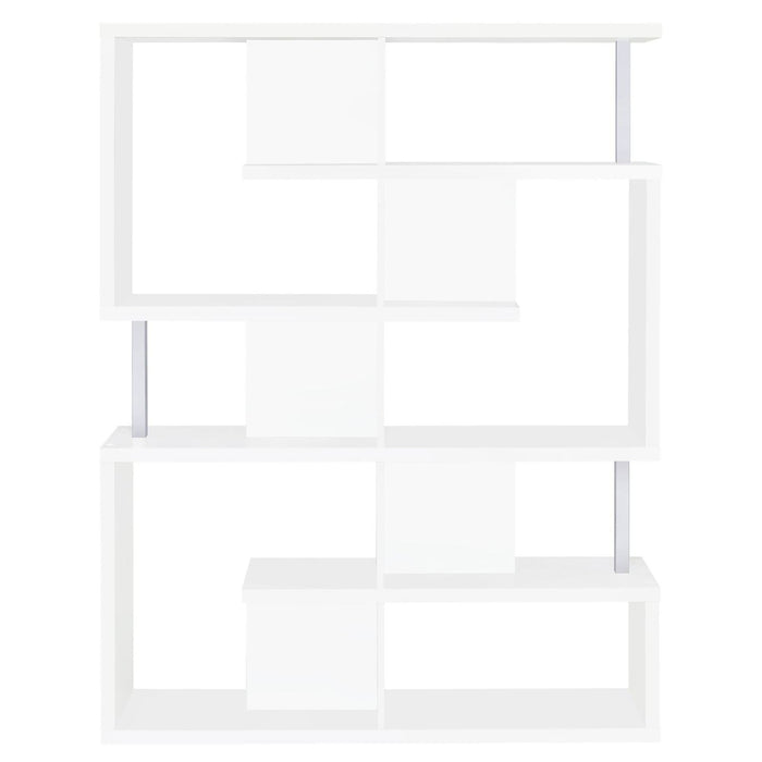 5 Tier Geometric Bookcase - White