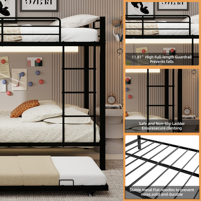 Bunk Bed For Kids, Convertible Frame With Ladders & Guardrail
