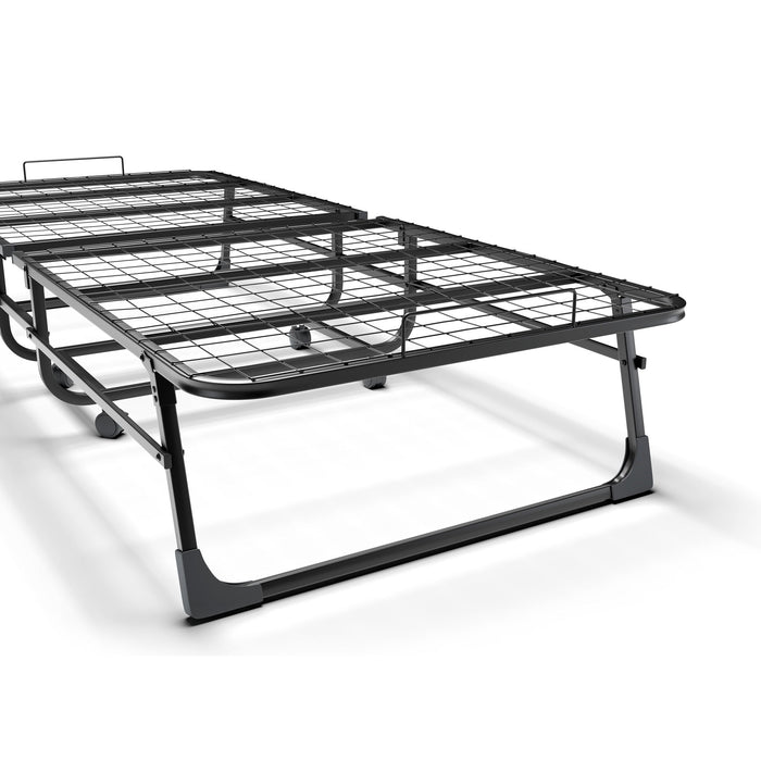 Folding Rollaway Bed With 4" Twin Mattress - White