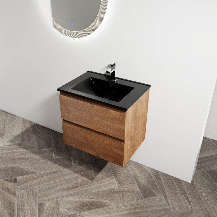 Wall Mounted Bathroom Vanity With Sink, 2 Soft Close Drawers