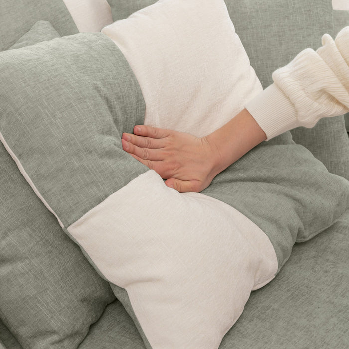 Modern Oversized Round Barrel Accent Chair With Ottoman