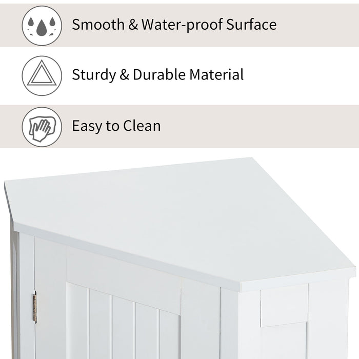 Bathroom Cabinet Triangle Corner Storage Cabinet With Adjustable Shelf Modern Style