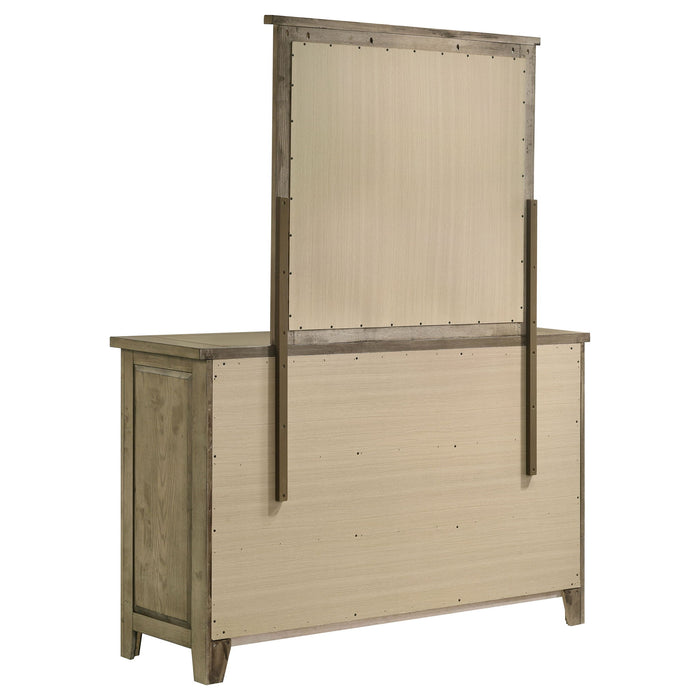 Pelton - 6 Drawer Dresser With Mirror - Oak