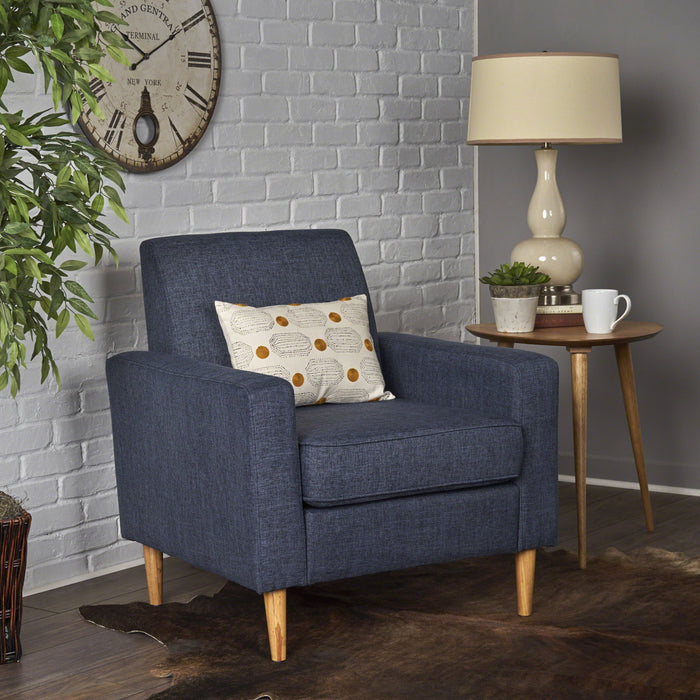 Nebulize - Upholstered Fabric Club Chair With Button Tufted And Square Off Arm And Back