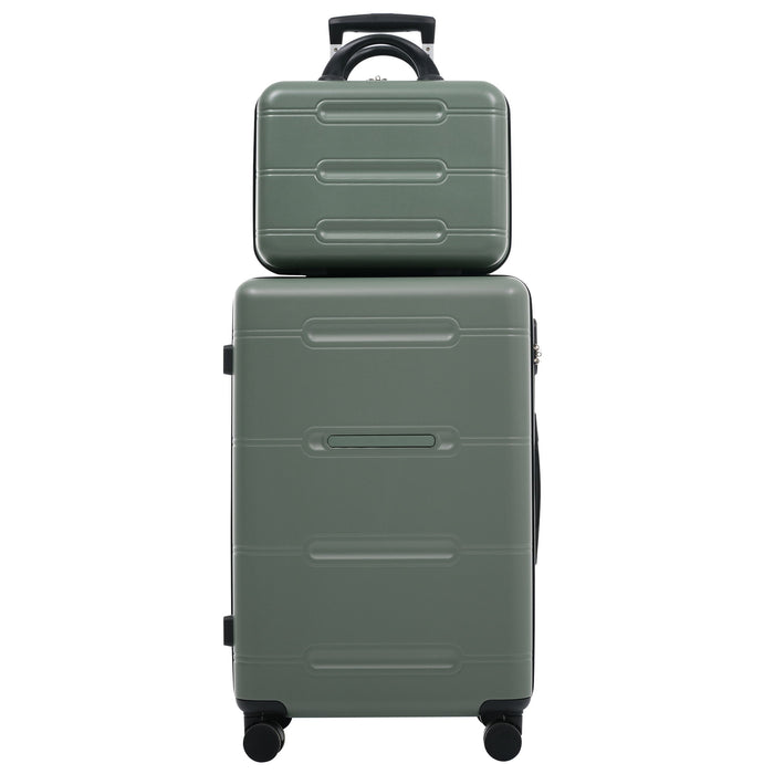 6 Piece Lightweight Hardshell Luggage Set With Double Spinner Wheels, Password Lock