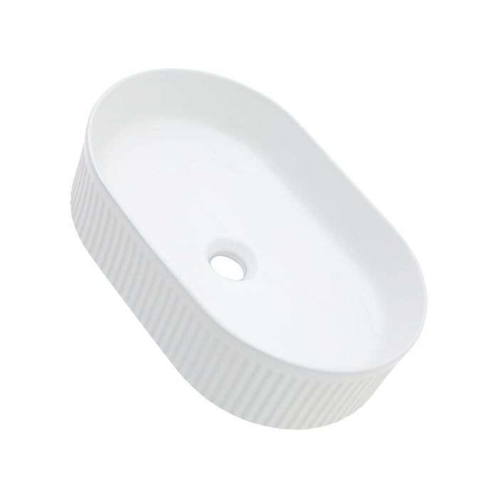 Vessel Oval Bathroom Sink - White