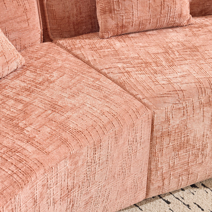 Curved Compressed Sofa, Nordic-Style Design For Living Room