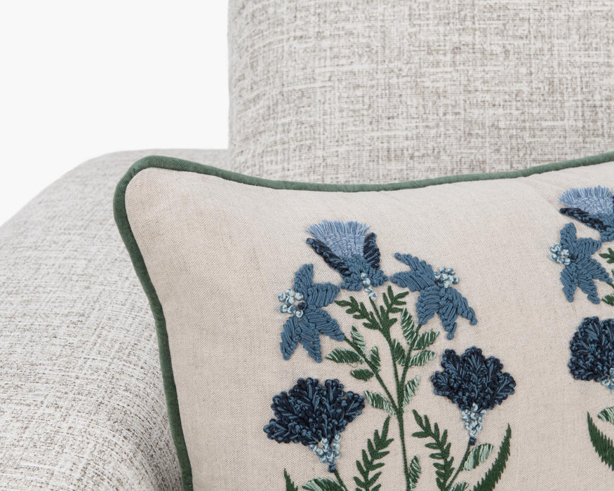 Novel Estate - 14" x 26" NV Belcourt Floral Pillow - Floral Natural / Blue