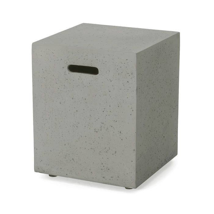 Modern Tank Holder Side Table With Smooth Concrete Surface