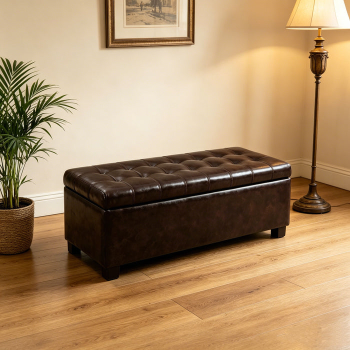 Elegant Tufted Storage Ottoman Bench