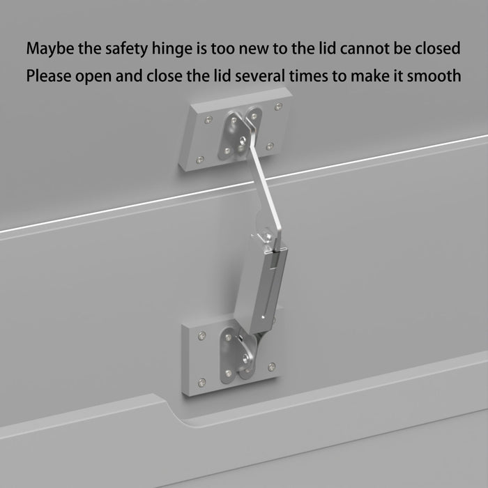 Toy Box Storage With Safety Hinged Lid