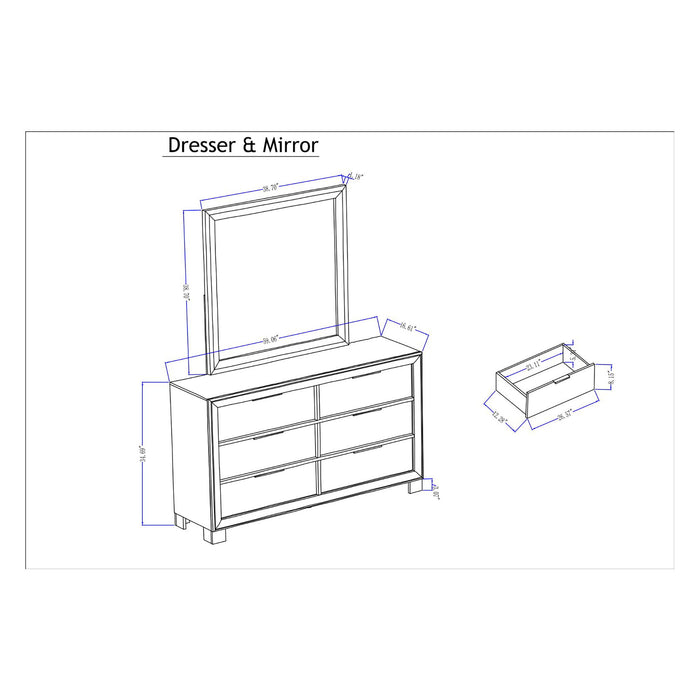 Cllisie - 5 Piece Bedroom Set With Padded Headboard