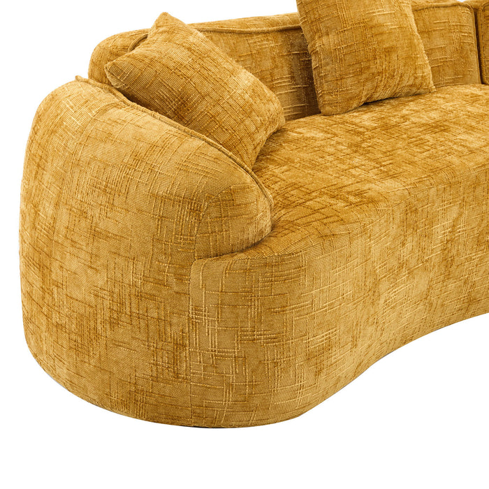 Curved Compressed Sofa, Nordic-Style Design For Living Room