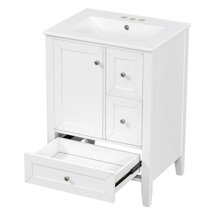 Modern Bathroom Vanity With Sink, Freestanding Cabinet With Drawers And Shelves