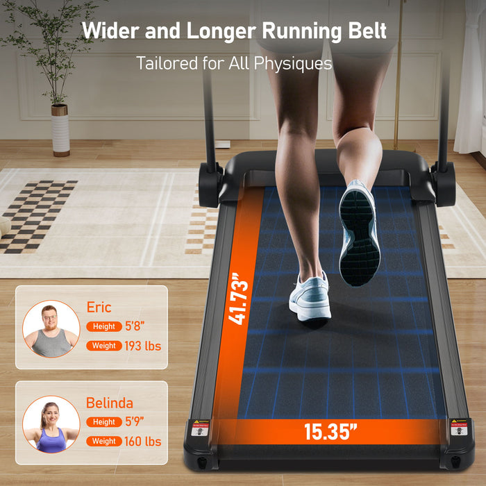 Folding Treadmills For Home Small, 3.0Hp Portable, 10Mph Walking Pad With Incline, Bluetooth, Heart Rate Sensors, Charge Station - Black