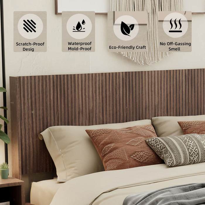 Modern Wide Wall Mounted Fluted Panel Headboard