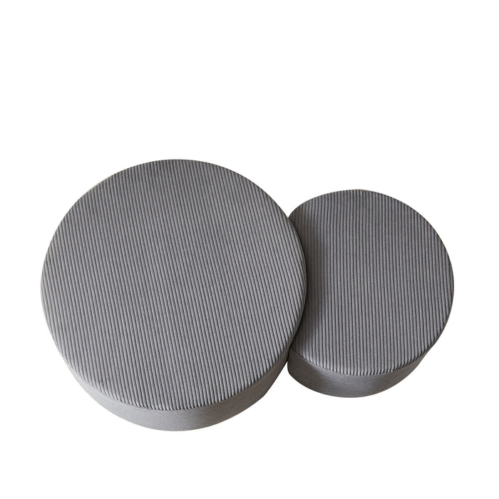 Modern Upholstered Round Coffee Table For Living Room (Set of 2)