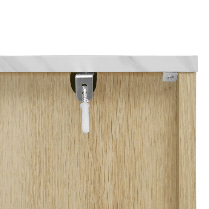 Fluted 6 Drawers Dresser, Double Dresser Chest Of Drawers, Modern Chest Of Drawers With LED, Drawer Organizer For Bedroom, Living Room, Hallway - Natural