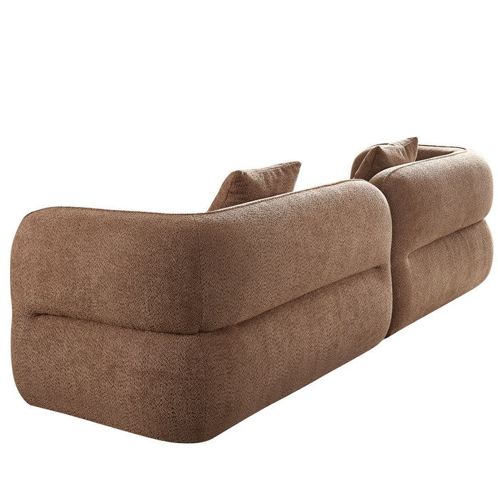 Sectional Sofa With Durable Fabric, Solid Wood Frame, And High Density Sponge Fill