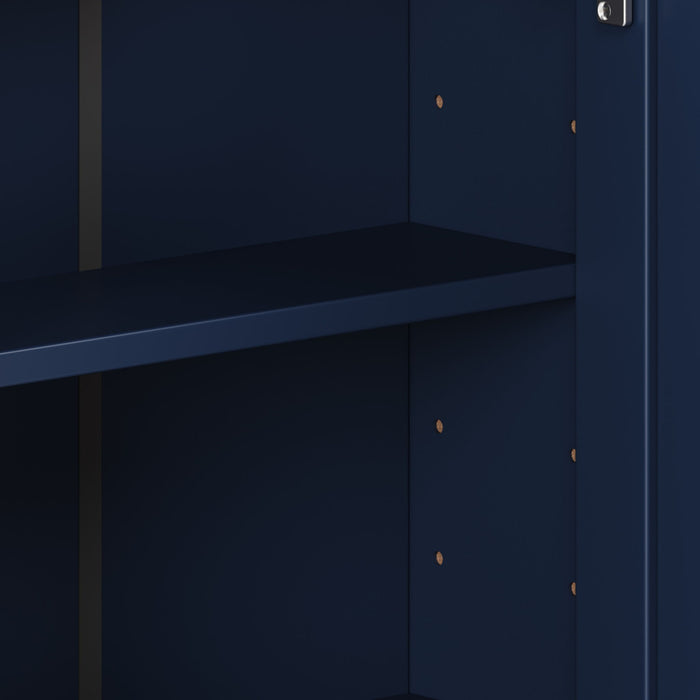 Bathroom Wall Storage Cabinet With Mirror And Adjustable Shelf, 6 Open Shelves