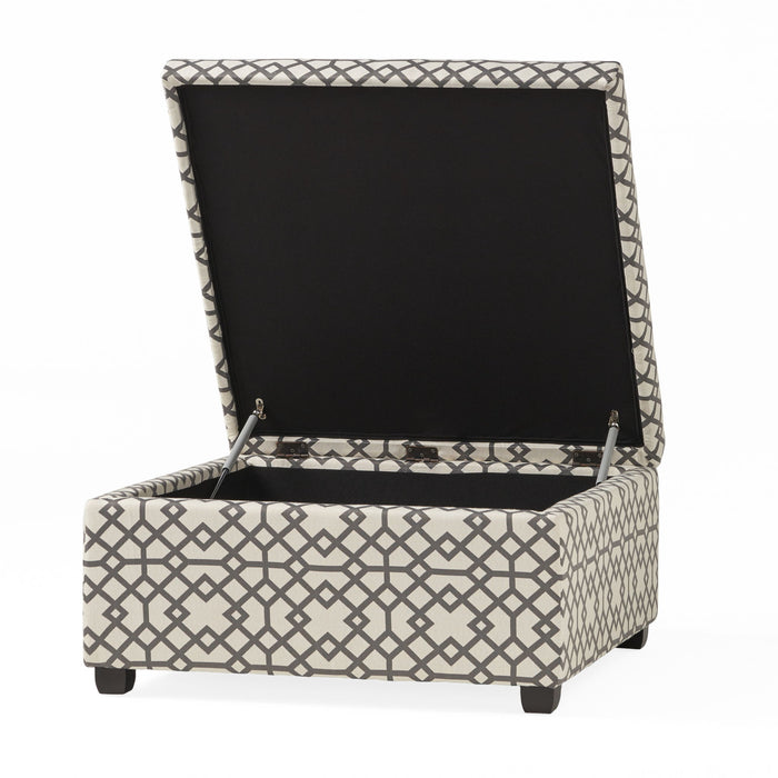 Richmond - Storage Ottoman With Unique Pattern And Ample Storage - Gray