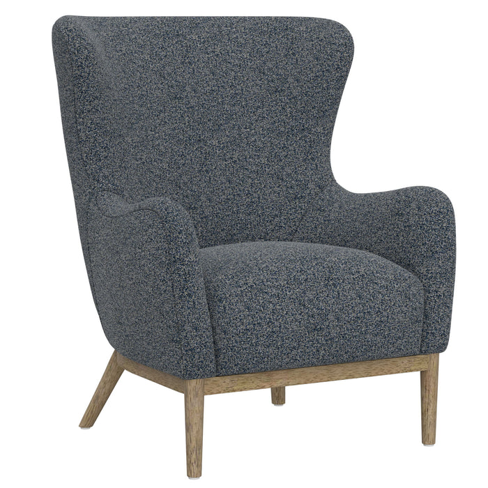 Everett - Wingback Accent Chair With Exposed Solid Wood Trim And Legs - Fleet