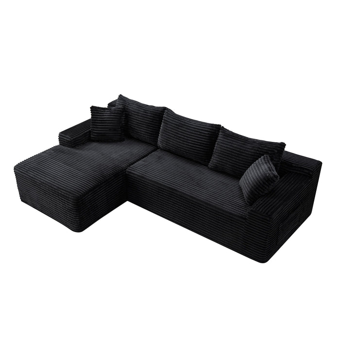 Cloud Modular Sectional Sofa Couch With L-Shape Chaise, Upholstered Couches For Living Room - Black