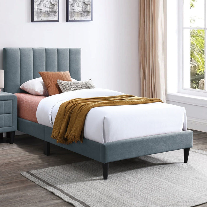 Bed With Channel Tufted Adjustable Headboard