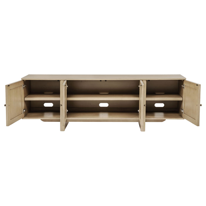 Kimpton - 4 Door Cane TV Stand Media Console - Beige