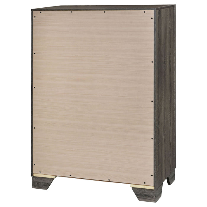 Funston - 4 Drawer Chest Of Drawers With Bar Handles - Brown Oak