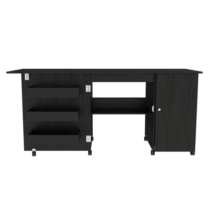 Foldable Sewing Table With Locking Casters